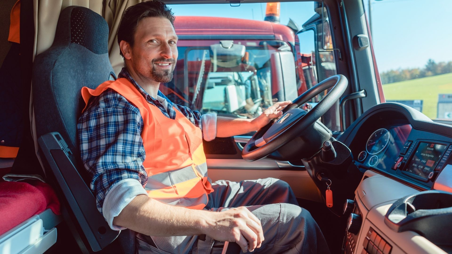 Truck driver at terminal