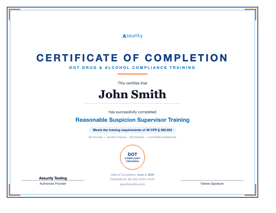 Certificate sample